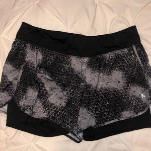 Black and Grey Plus Size Athletic Shorts